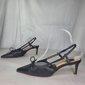 Dolce Vita Women's Kandi Mesh Bow Pointed-Toe Kitten-Heel Slingback Pumps